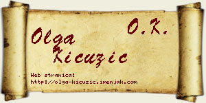 Olga Kicužić vizit kartica